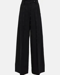 Dolce & Gabbana Pantaloni in misto lana a vita alta Nero