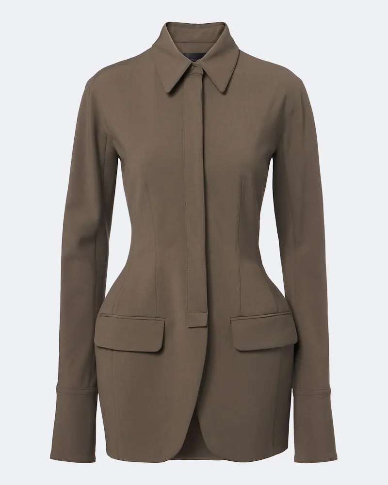 Thierry Mugler Giacca in misto lana Marrone