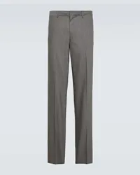 Prada Pantaloni slim in lana e mohair Grigio