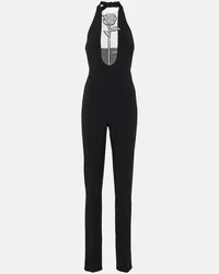 David Koma Jumpsuit con scollo all'americana Nero