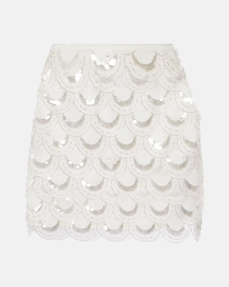 ROTATE Birger Christensen Minigonna con paillettes Bianco