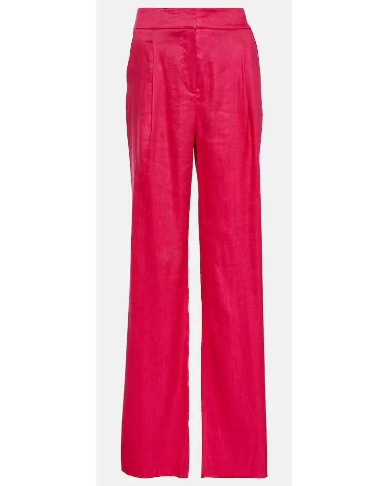 Veronica Beard Pantaloni Robinne in misto lino Rosa
