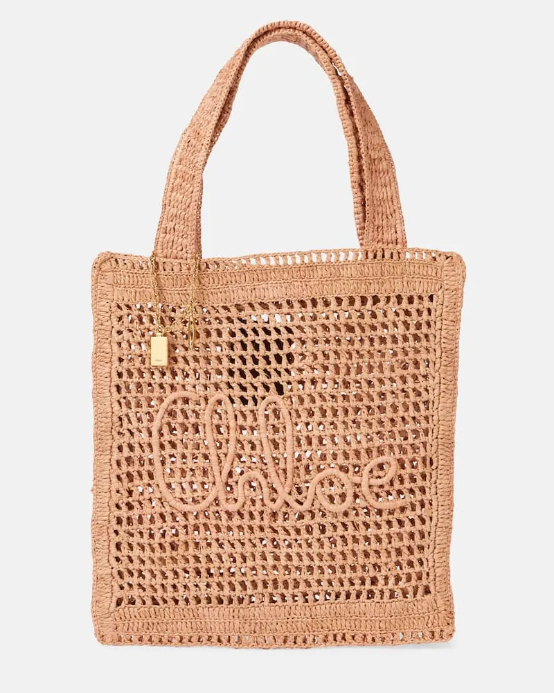 Chloé ChloÃ© Borsa Summer Banana effetto rafia Beige