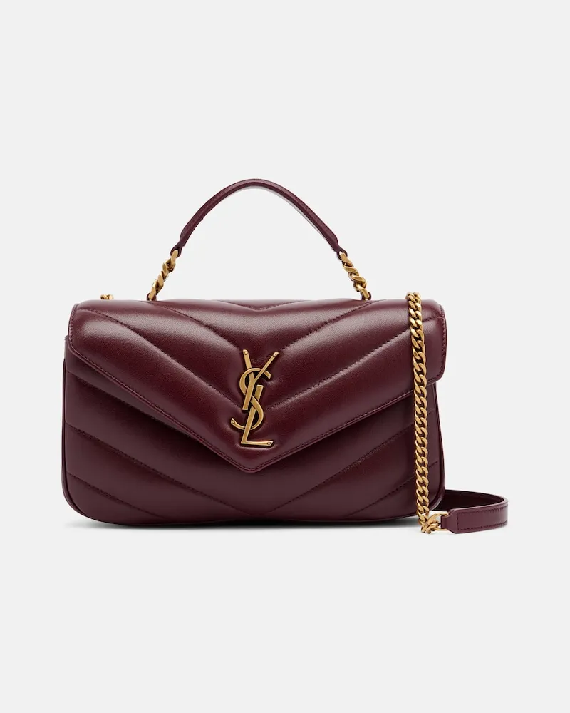 Saint Laurent Borsa Loulou Medium in pelle matelassÃ Borgogna