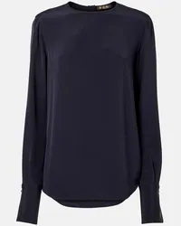 Loro Piana Top Jami in seta Blu