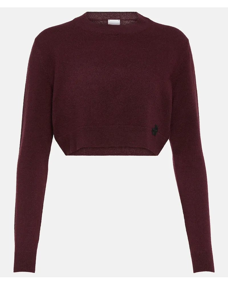 Patou Pullover cropped in cashmere Rosso