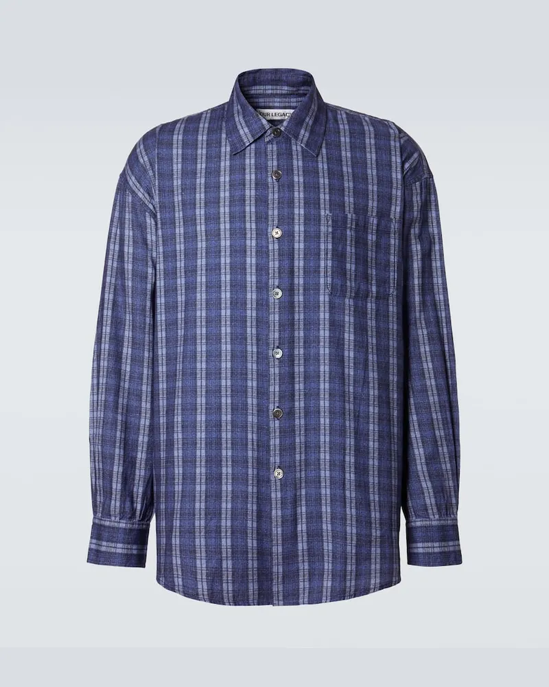 Our Legacy Camicia Borrowed in cotone a quadri Blu