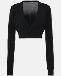 Dolce & Gabbana Cardigan cropped in lana vergine Nero