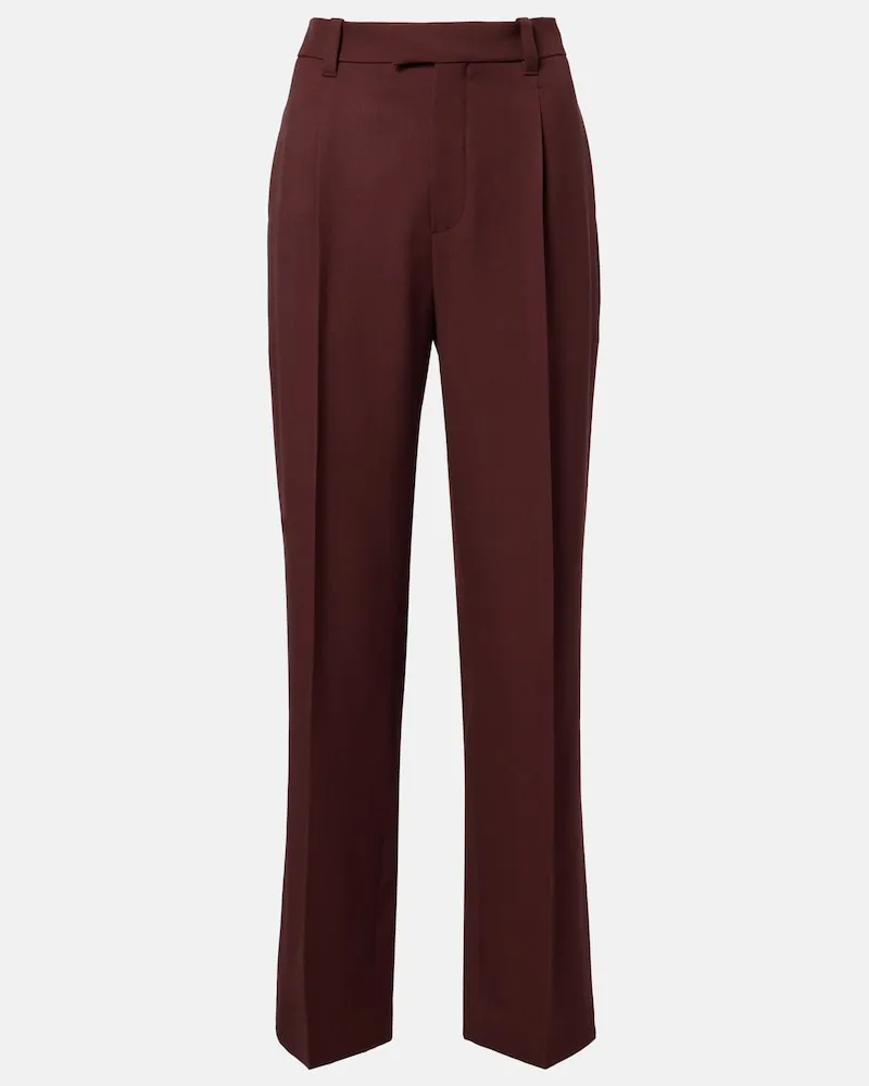 Brunello Cucinelli Pantaloni dritti in lana vergine Borgogna