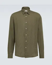 Sunspel Camicia in lino Verde