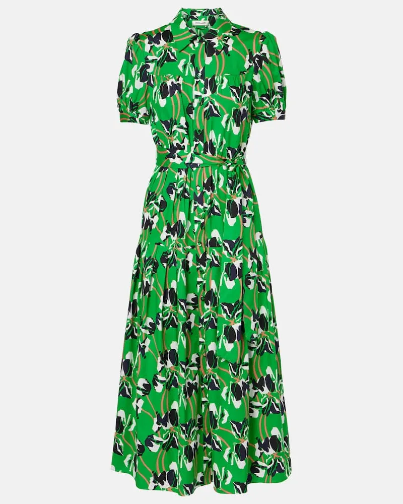 Diane von Furstenberg Abito lungo Jonah in cotone con stampa Multicolore