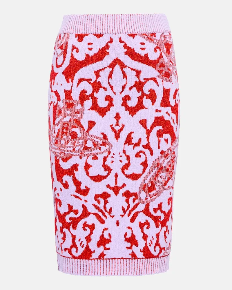 Vivienne Westwood Gonna midi Iron Orb in jacquard Multicolore