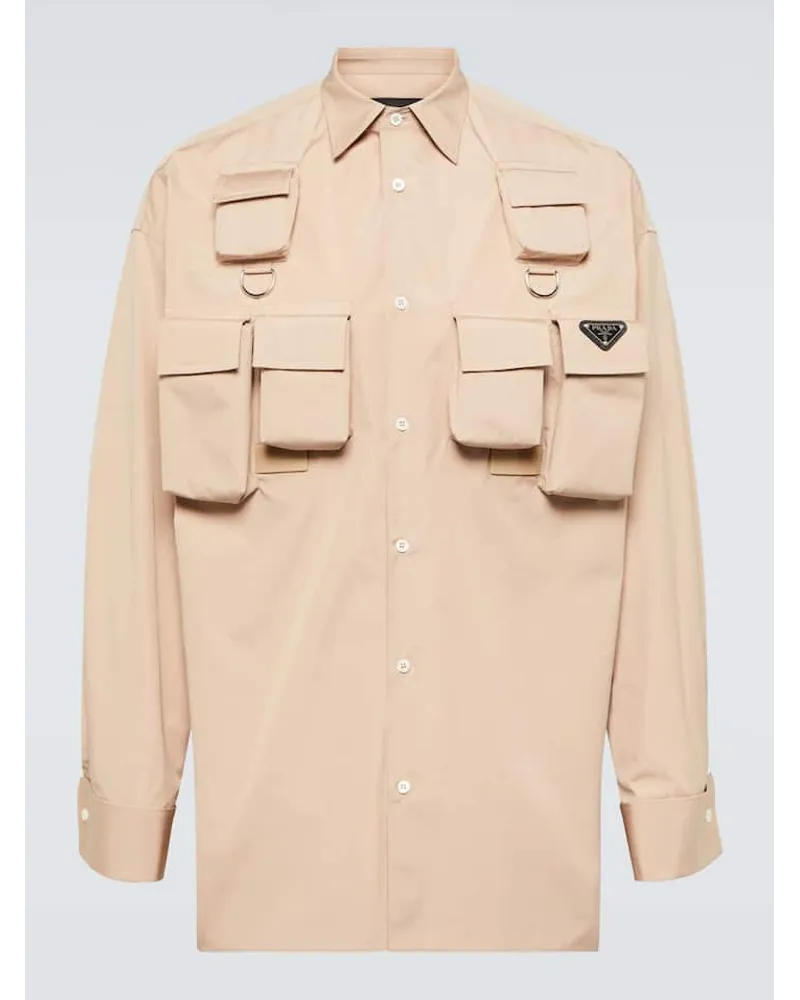 Prada Camicia Oxford in cotone Beige
