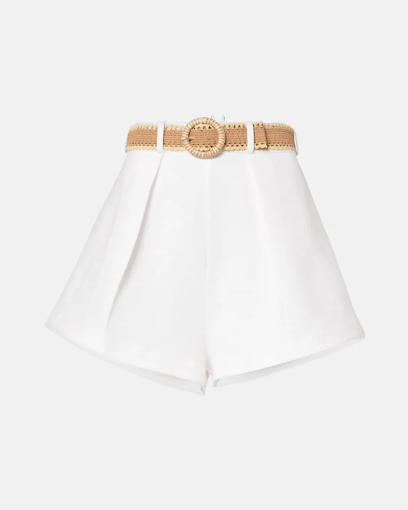 Zimmermann Shorts Acacia Tuck in cotone a vita alta Bianco