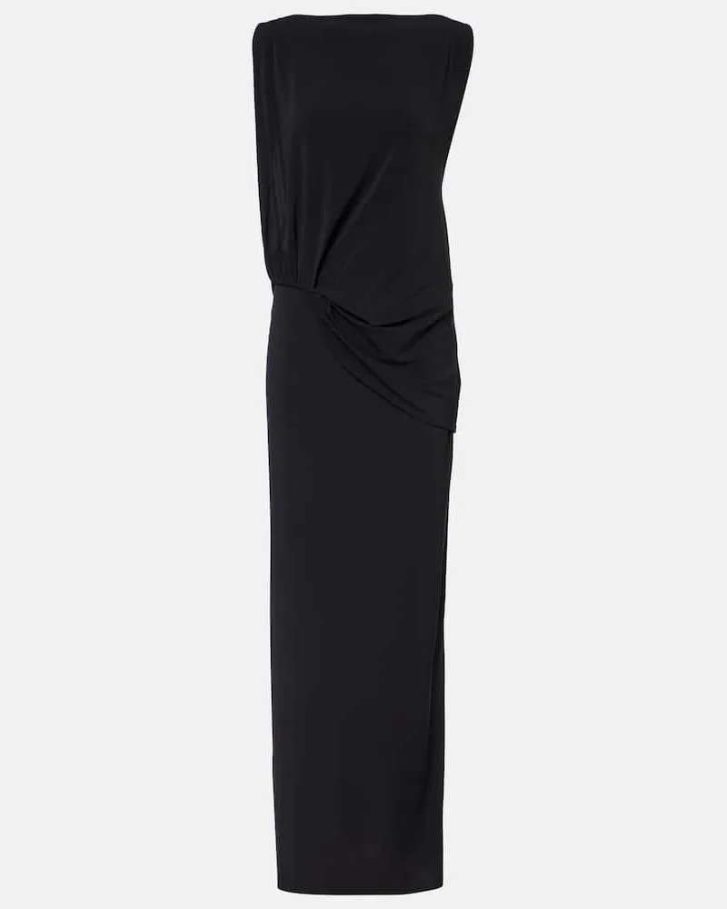 Jacquemus Abito lungo Peplo in jersey Nero