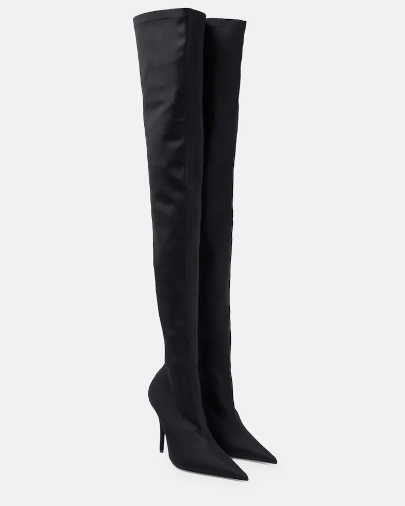 Balenciaga Stivali cuissardes a calza Knife Nero