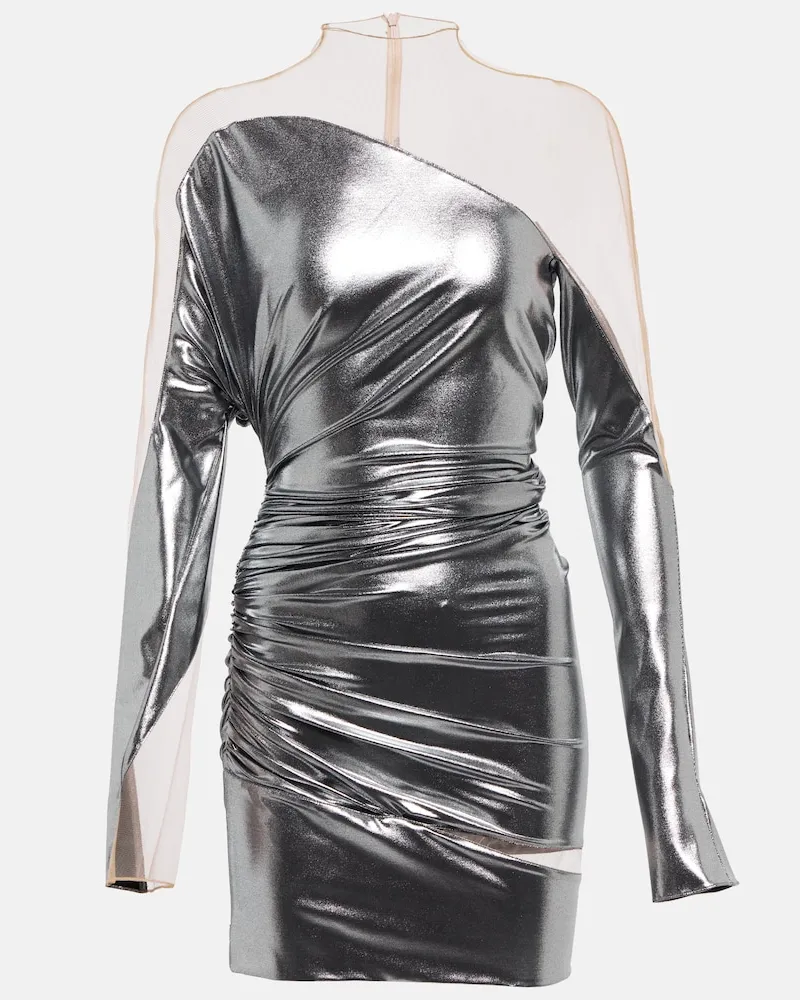 Thierry Mugler Miniabito con pannelli Argento