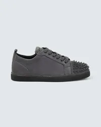 Christian Louboutin Sneakers Louis Junior Spikes in suede Grigio