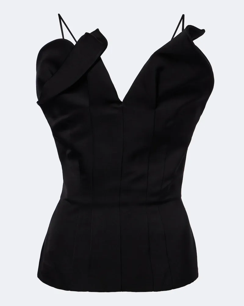 Magda Butrym Top in cotone e seta Nero