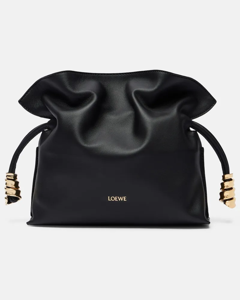 Loewe Clutch Flamenco Coil Mini in pelle Nero