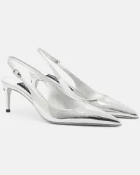 Dolce & Gabbana Pumps slingback in pelle metallizzata Argento