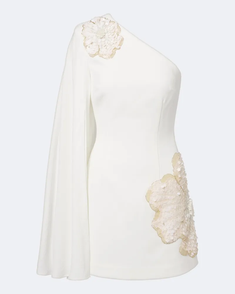 Rebecca Vallance Abito corto monospalla con paillettes Bianco
