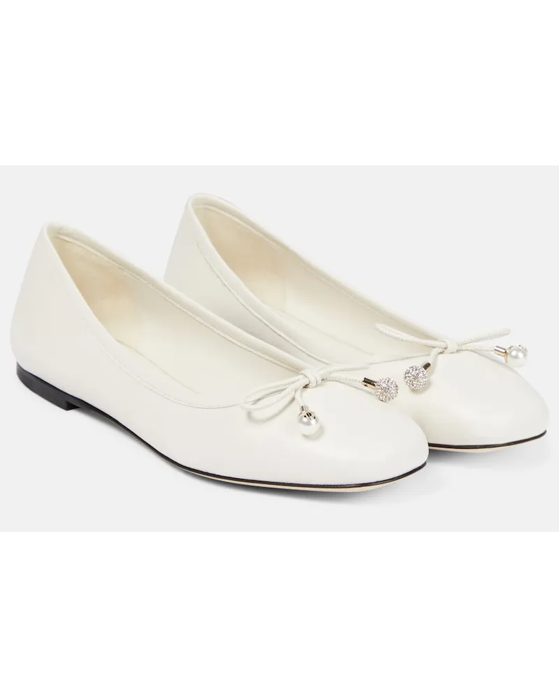 Jimmy Choo Ballerine Elme in pelle Bianco