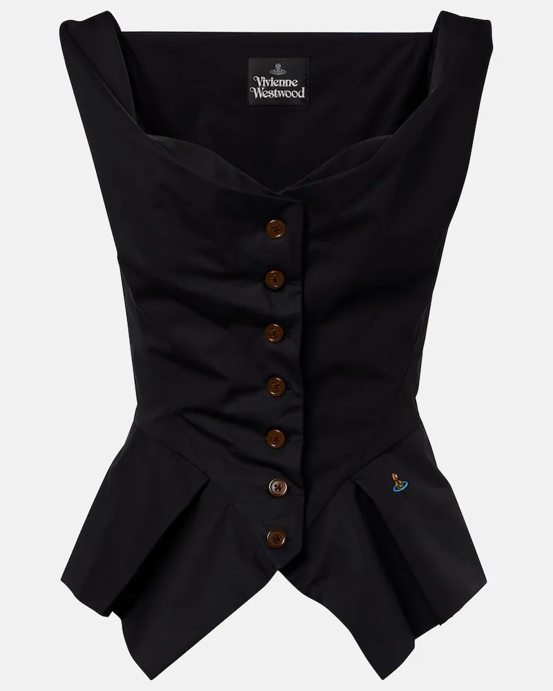 Vivienne Westwood Top Monday in cotone Nero