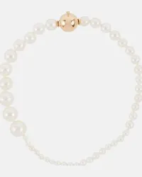 Sophie Bille Brahe Bracciale Petite Peggy in oro giallo 14kt con perle Bianco