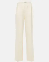 Etro Pantaloni in cotone e lana Bianco