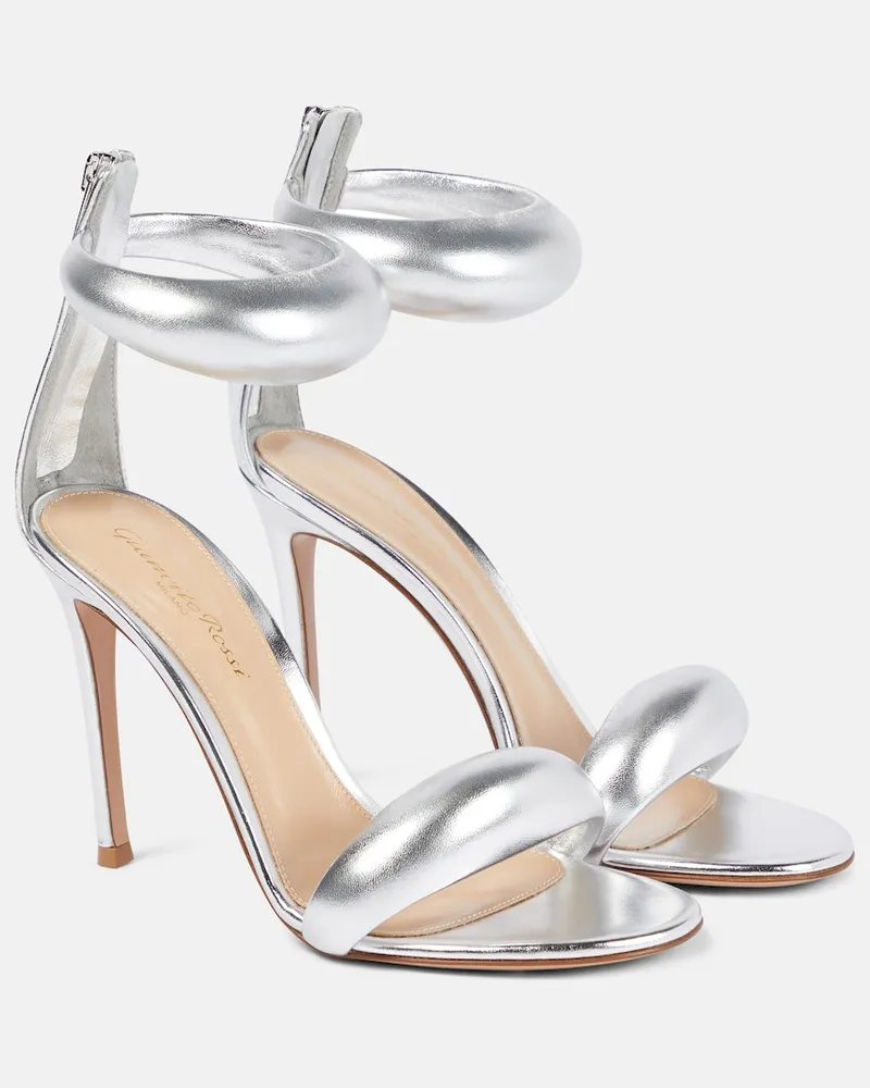 Gianvito Rossi Sandali Bijoux 105 in pelle metallizzata Argento