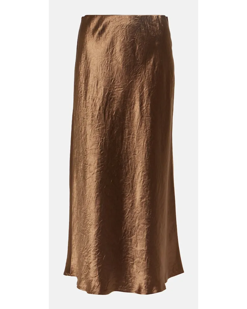 Max Mara Gonna midi Alessio in raso Marrone