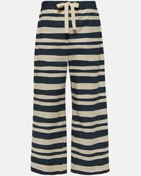 Max Mara Pantaloni a gamba larga Fumetto in cotone Nero