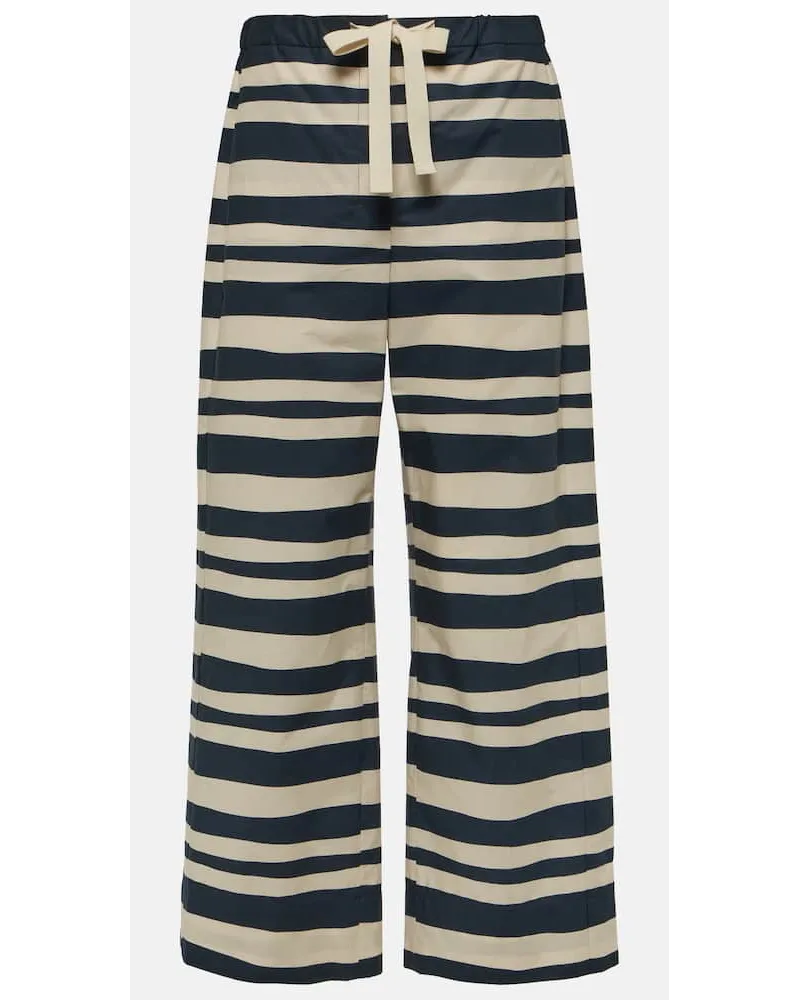 Max Mara Pantaloni a gamba larga Fumetto in cotone Nero