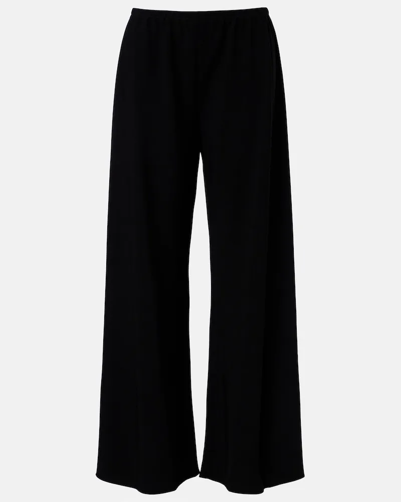 The Row Pantaloni Gala in cady a gamba larga Nero