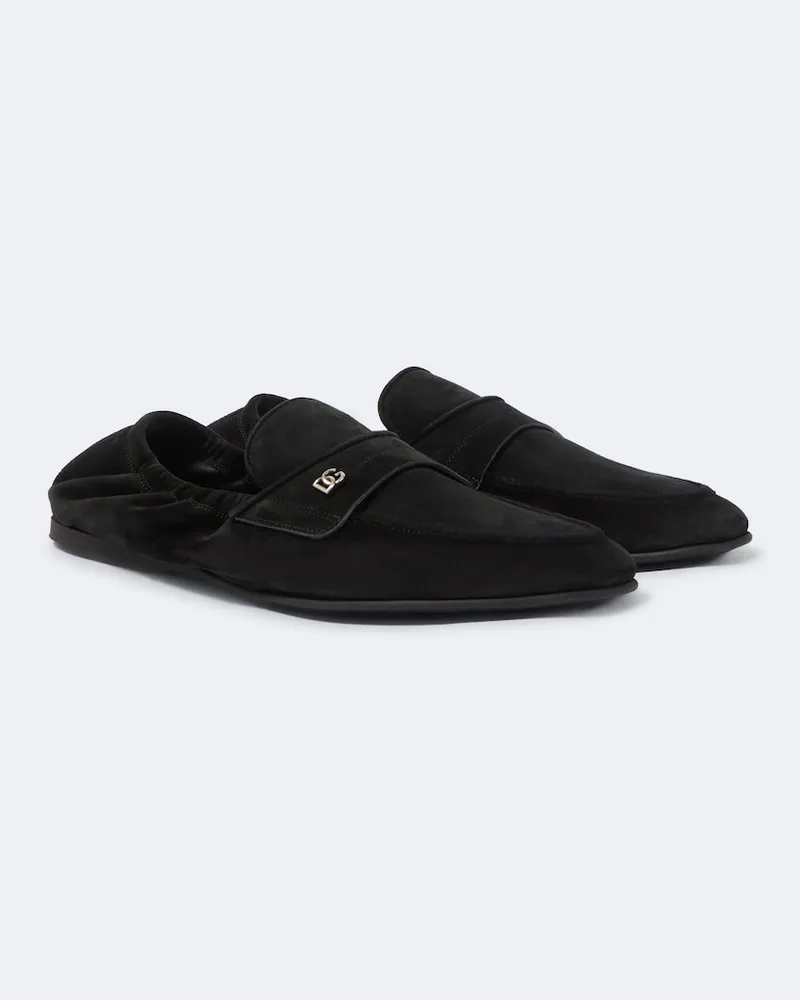 Dolce & Gabbana Mocassini DG in suede Nero