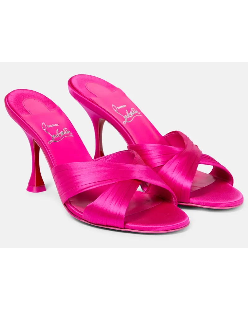 Christian Louboutin Mules Nicol Is Back 85 in raso Rosa