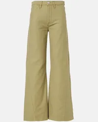 Frame Denim Pantaloni Baggy Palazzo in cotone Verde