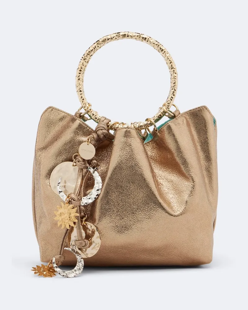Aquazzura Secchiello Night Stars in pelle Oro