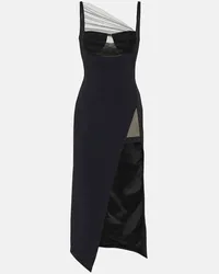 David Koma Abito midi con cut-out Nero