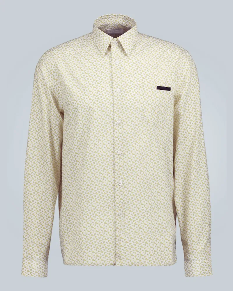 Prada Camicia in popeline di cotone Giallo