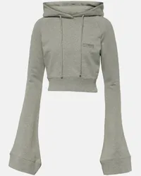 VETEMENTS Felpa cropped in jersey di misto cotone Grigio