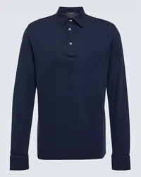 Loro Piana Polo in cotone piqué Blu