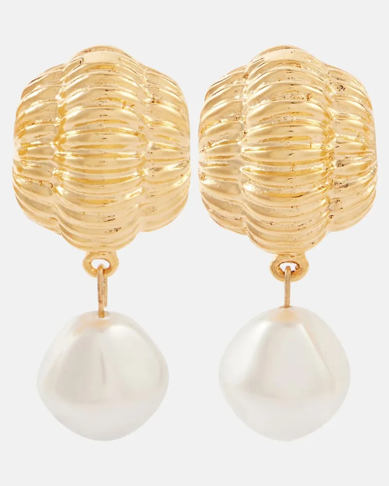 Jennifer Behr Orecchini Asha bagnati in oro con perle bijoux Oro