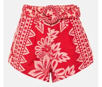 Shorts in cotone con stampa floreale