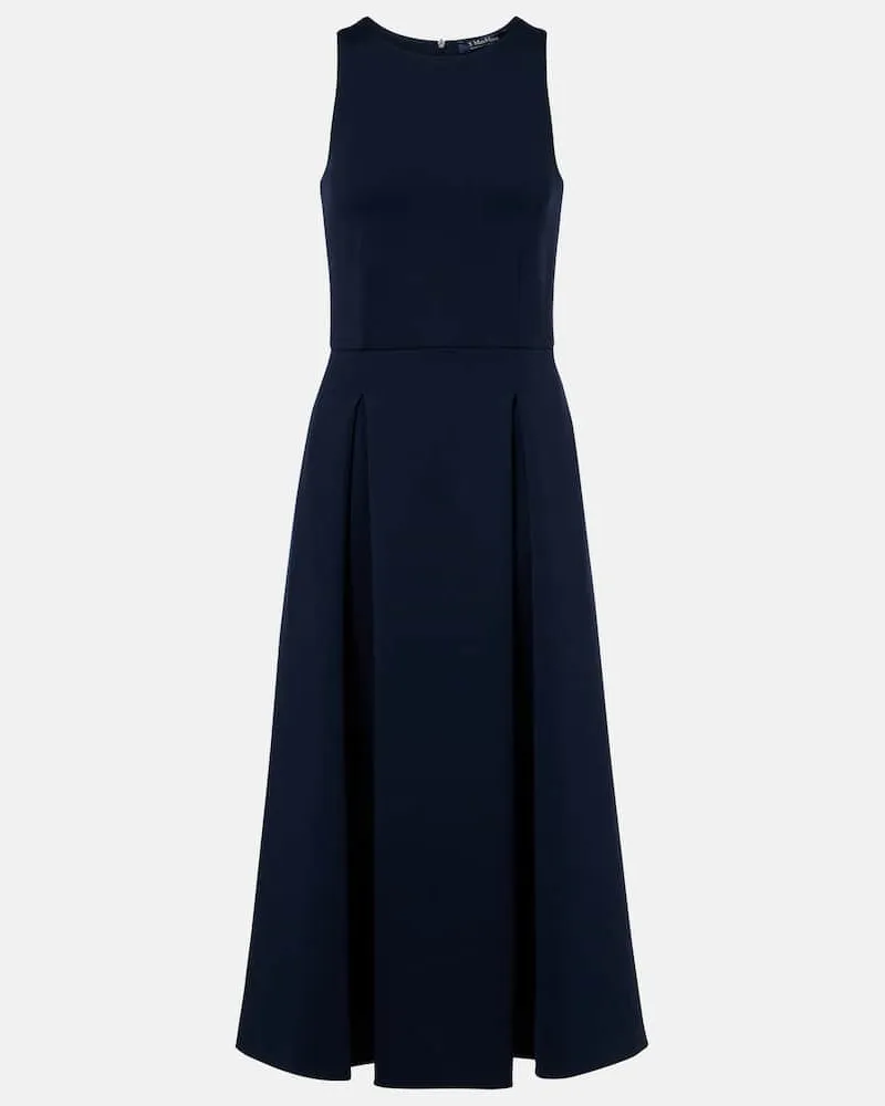 Max Mara Abito midi Cannone in jersey di misto cotone Blu