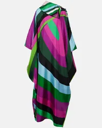 Emilio Pucci Caftano Iride in twill di seta Multicolore