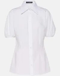 Dolce & Gabbana Camicia in popeline di cotone Bianco