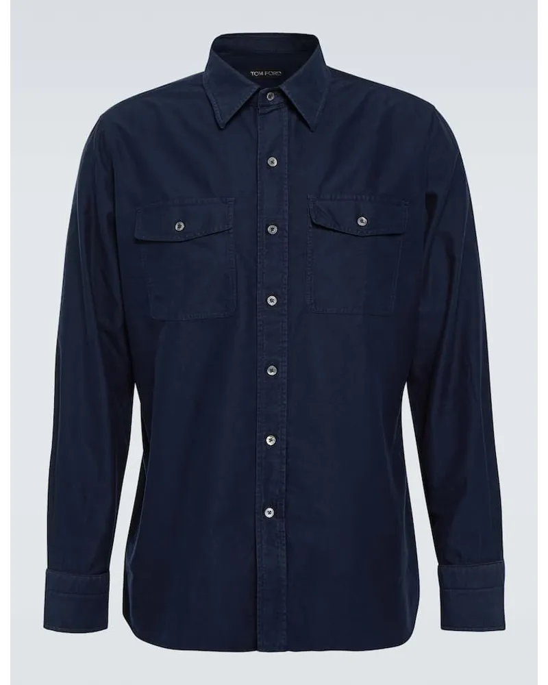Tom Ford Camicia in cotone Blu