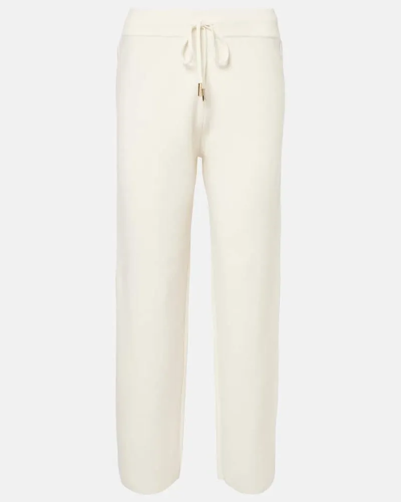 Moncler Pantaloni sportivi in lana e cashmere Bianco